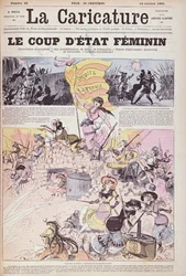 &39;The Feminist Coup&39;, de &39;The Caricature&39;, outubro de 1880